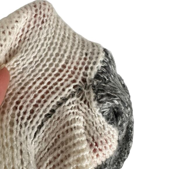 Nordstrom BP. Colorblock Gray Knit Boatneck Crop Sweater Size Medium - Picture 10 of 12